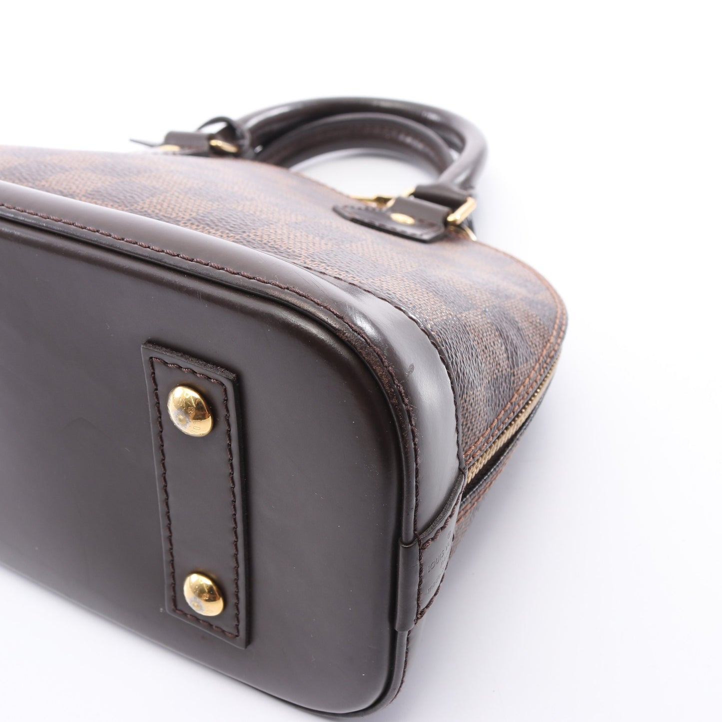 アルマBB ダミエエベヌ ハンドバッグ PVC レザー ブラウン ルイヴィトン バッグ LOUIS VUITTON