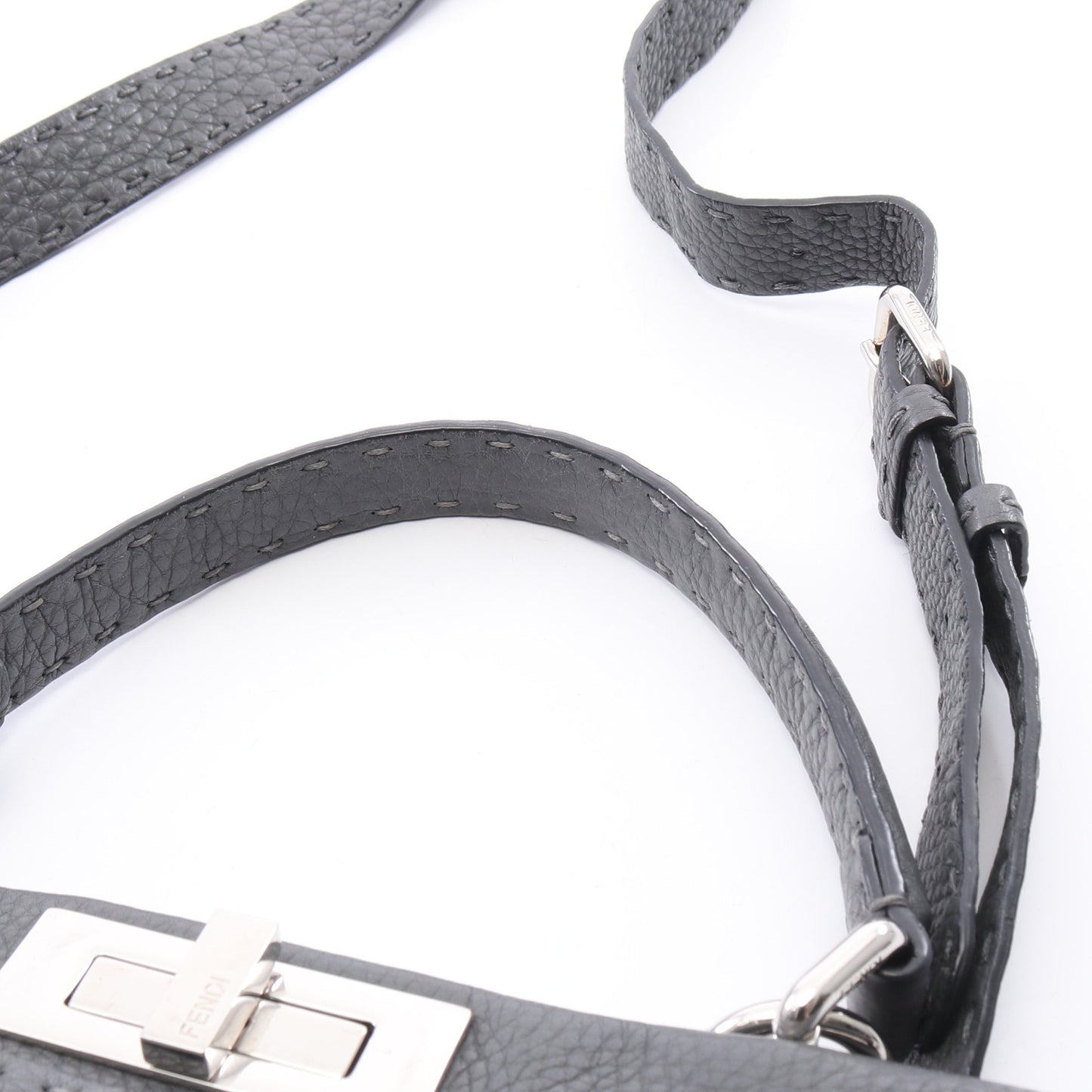 ピーカブー レギュラー セレリア 2WAY ハンドバッグ レザー ダークグレー フェンディ バッグ FENDI
