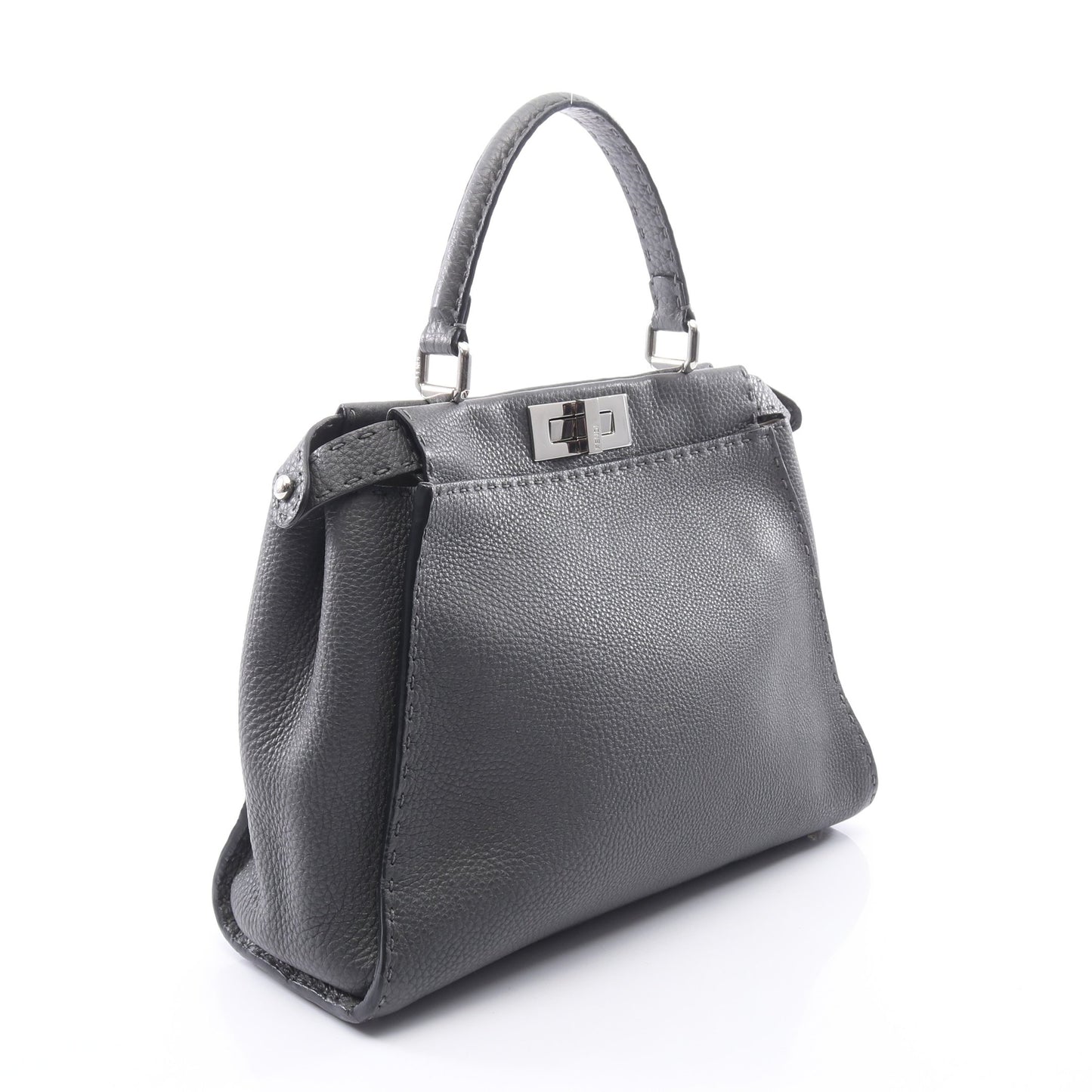 ピーカブー レギュラー セレリア 2WAY ハンドバッグ レザー ダークグレー フェンディ バッグ FENDI