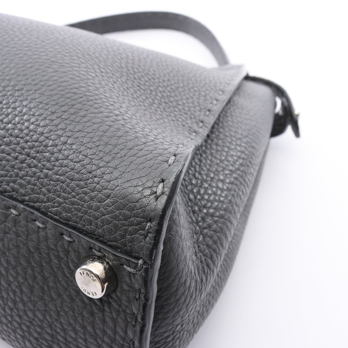 ピーカブー レギュラー セレリア 2WAY ハンドバッグ レザー ダークグレー フェンディ バッグ FENDI