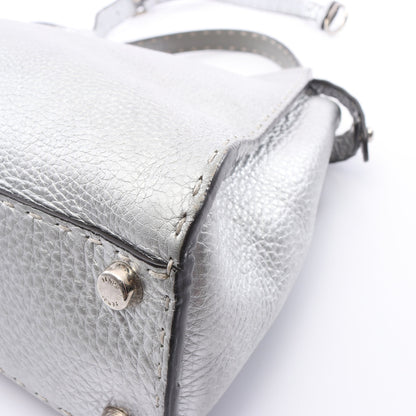 ピーカブー レギュラー セレリア 2WAY ハンドバッグ レザー シルバー フェンディ バッグ FENDI