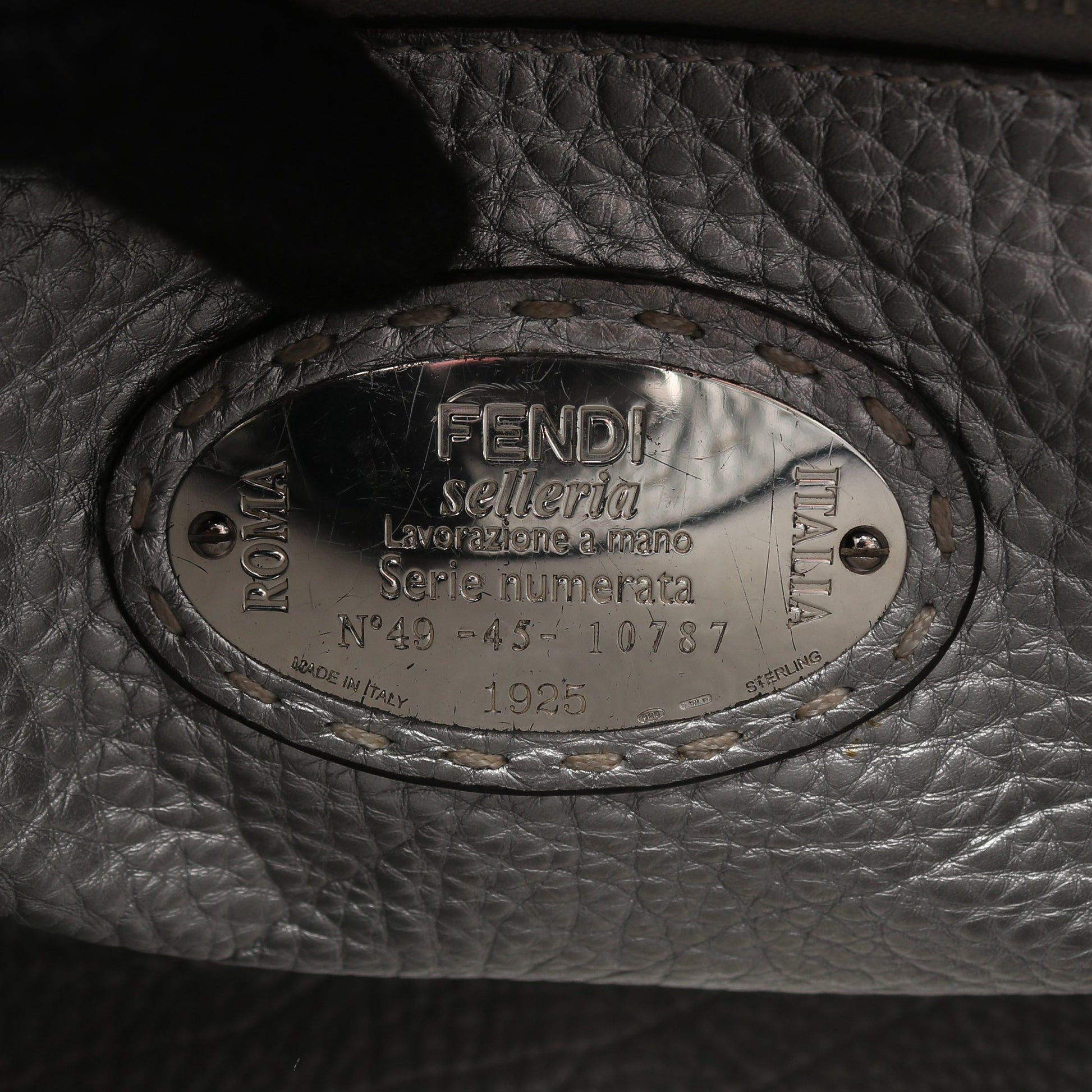 ピーカブー レギュラー セレリア 2WAY ハンドバッグ レザー シルバー フェンディ バッグ FENDI