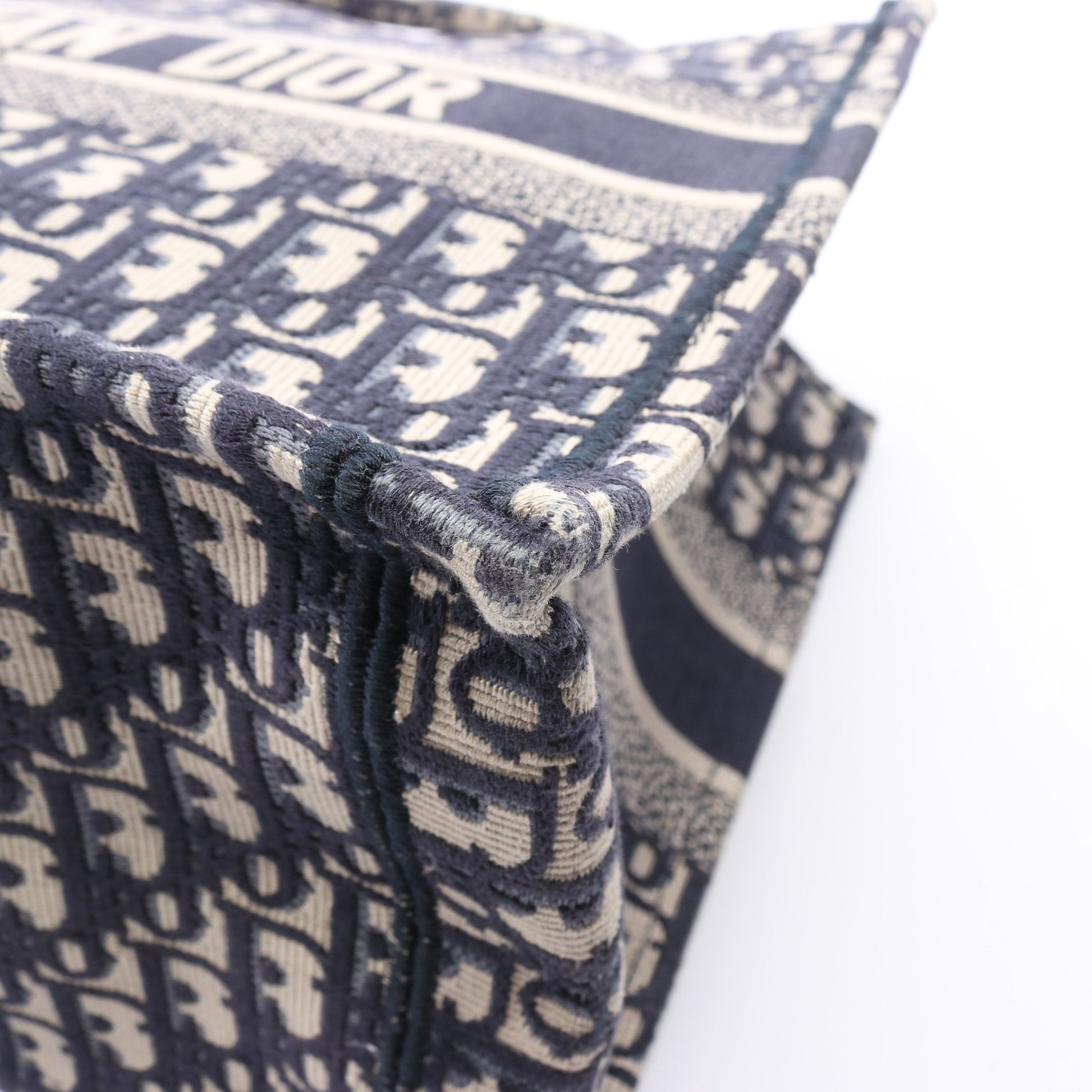 BOOK TOTE ブックトート ミディアム オブリークエンブロイダリー ハンドバッグ トートバッグ キャンバス ネイビー ベージュ クリスチャンディオール バッグ Christian Dior