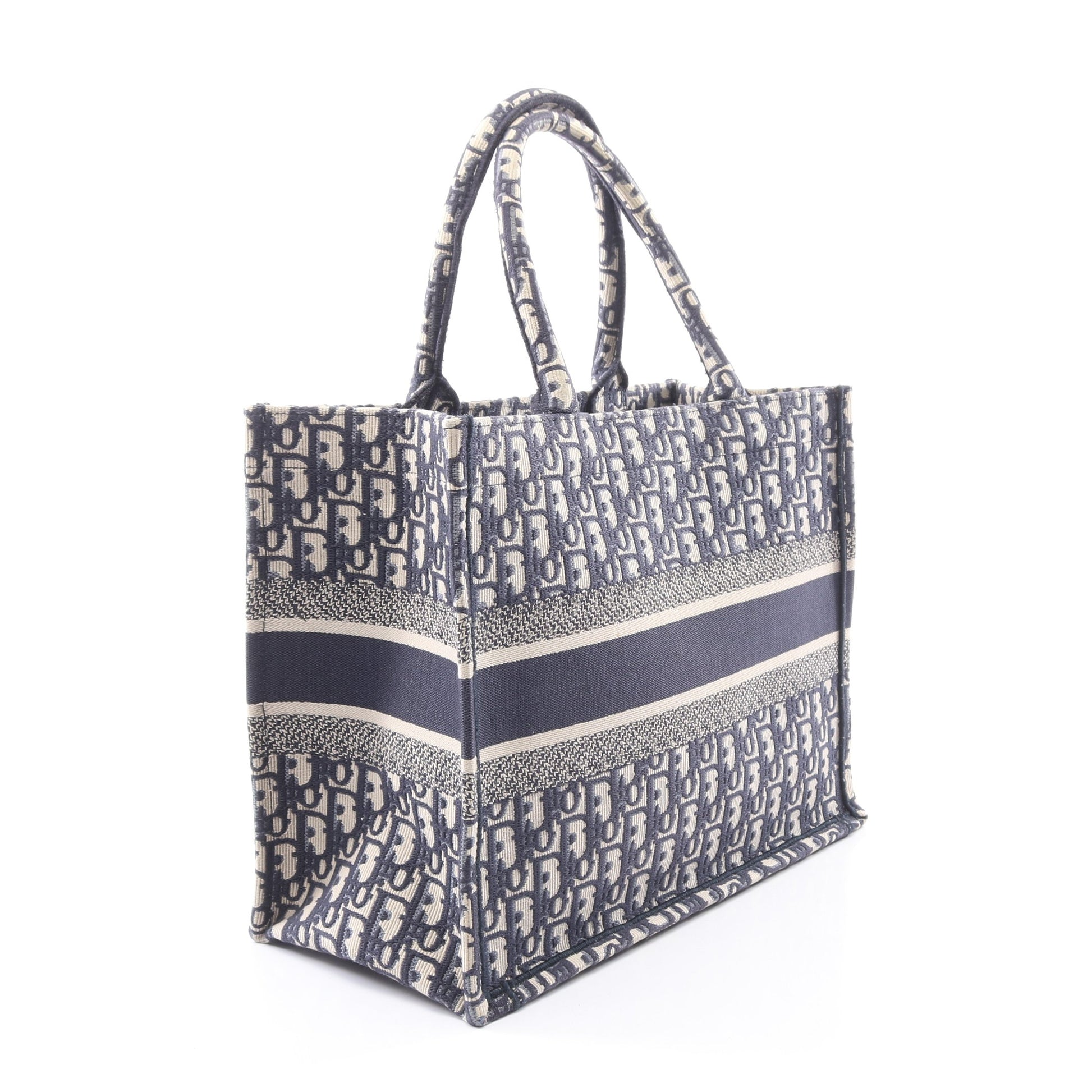 BOOK TOTE ブックトート ミディアム オブリークエンブロイダリー ハンドバッグ トートバッグ キャンバス ネイビー ベージュ クリスチャンディオール バッグ Christian Dior