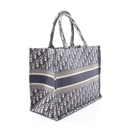 BOOK TOTE ブックトート ミディアム オブリークエンブロイダリー ハンドバッグ トートバッグ キャンバス ネイビー ベージュ クリスチャンディオール バッグ Christian Dior