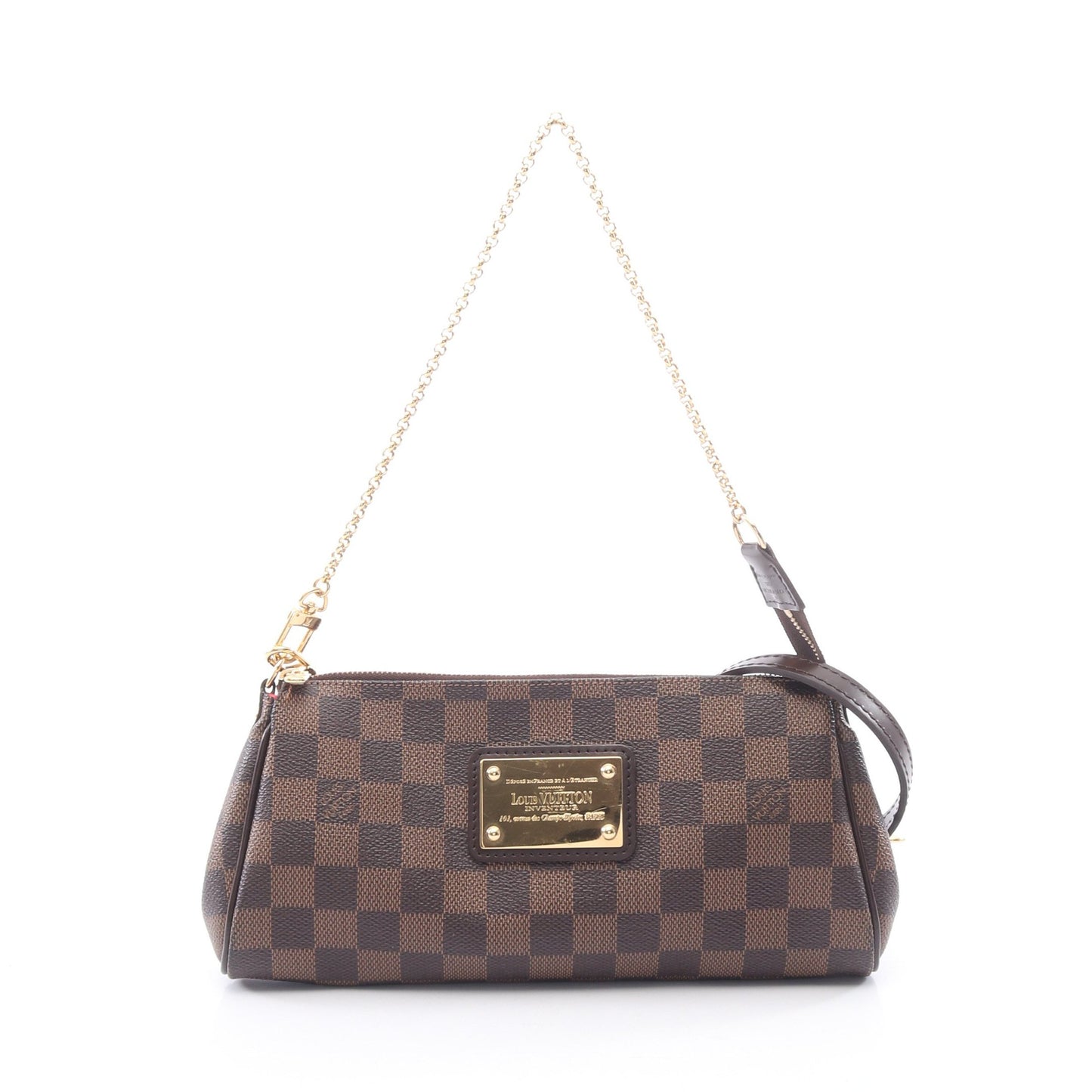 エヴァ ダミエエベヌ 2WAY チェーンハンドバッグ PVC レザー ブラウン ルイヴィトン バッグ LOUIS VUITTON