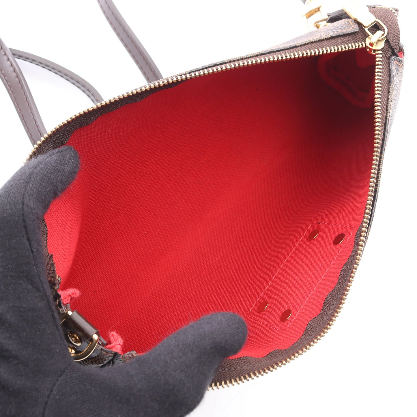 エヴァ ダミエエベヌ 2WAY チェーンハンドバッグ PVC レザー ブラウン ルイヴィトン バッグ LOUIS VUITTON