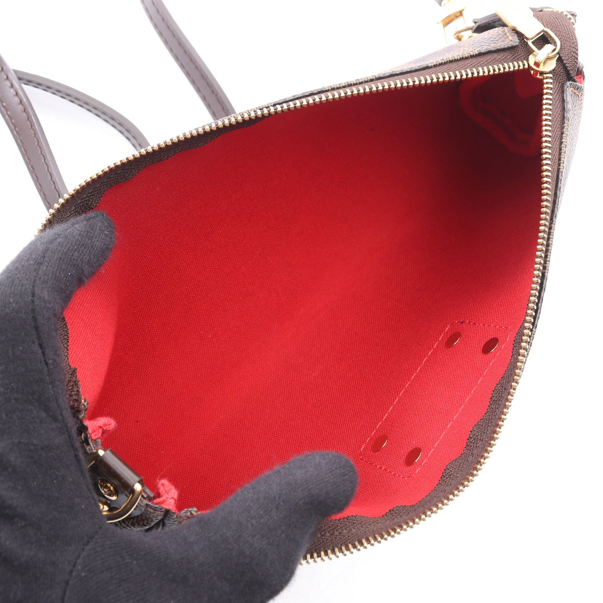 エヴァ ダミエエベヌ 2WAY チェーンハンドバッグ PVC レザー ブラウン ルイヴィトン バッグ LOUIS VUITTON