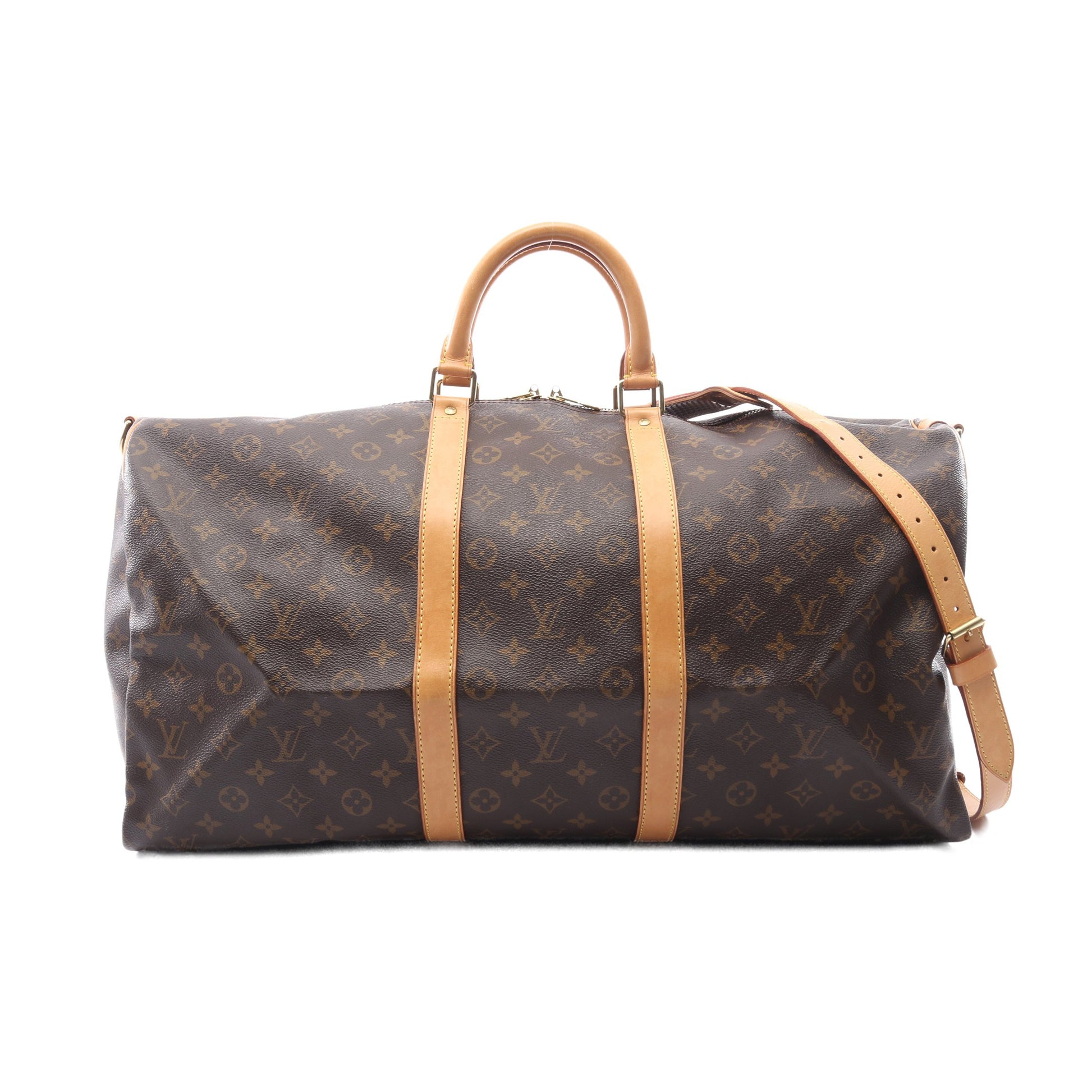 キーポル バンドリエール55 モノグラム 2WAY ボストンバッグ PVC レザー ブラウン ルイヴィトン バッグ LOUIS VUITTON
