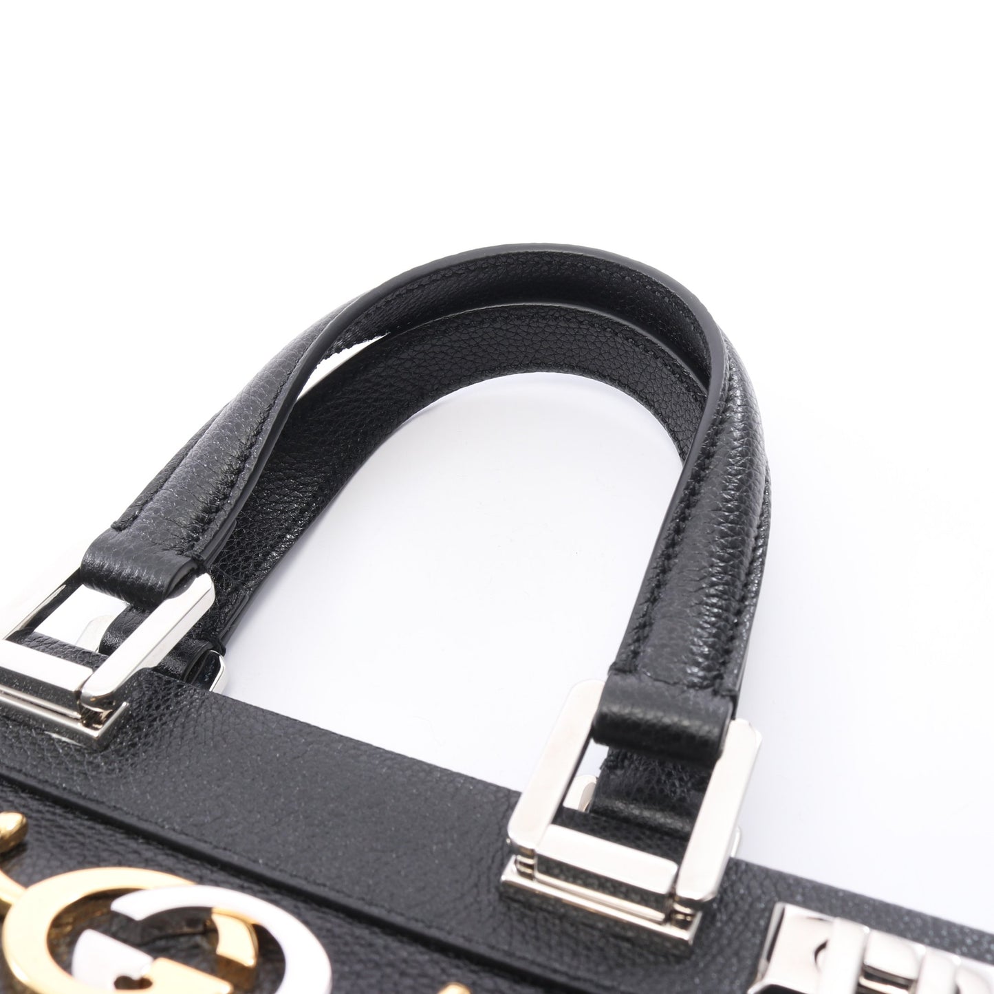 ズゥミ スモール 2WAYトップハンドルバッグ ハンドバッグ レザー ブラック グッチ バッグ GUCCI