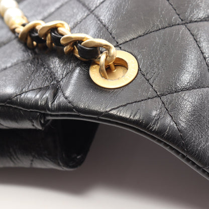 マトラッセ チェーンショルダーバッグ レザー ブラック ゴールド金具 シャネル バッグ CHANEL