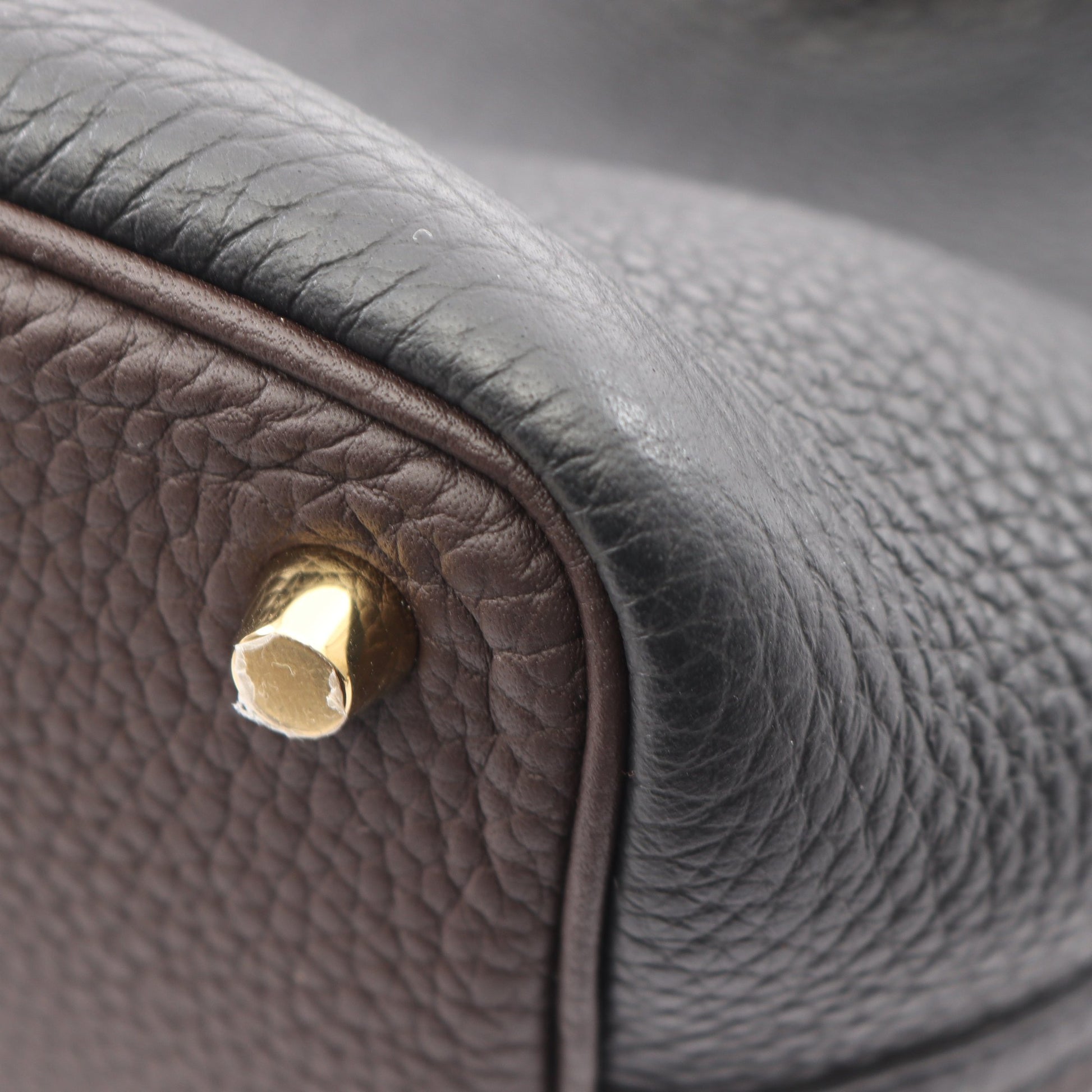 ピコタンロックPM トリコロール マカサー ベージュマルファ ハンドバッグ トリヨンクレマンス ブラック ダークブラウン ベージュ ゴールド金具 W刻印 エルメス バッグ HERMES
