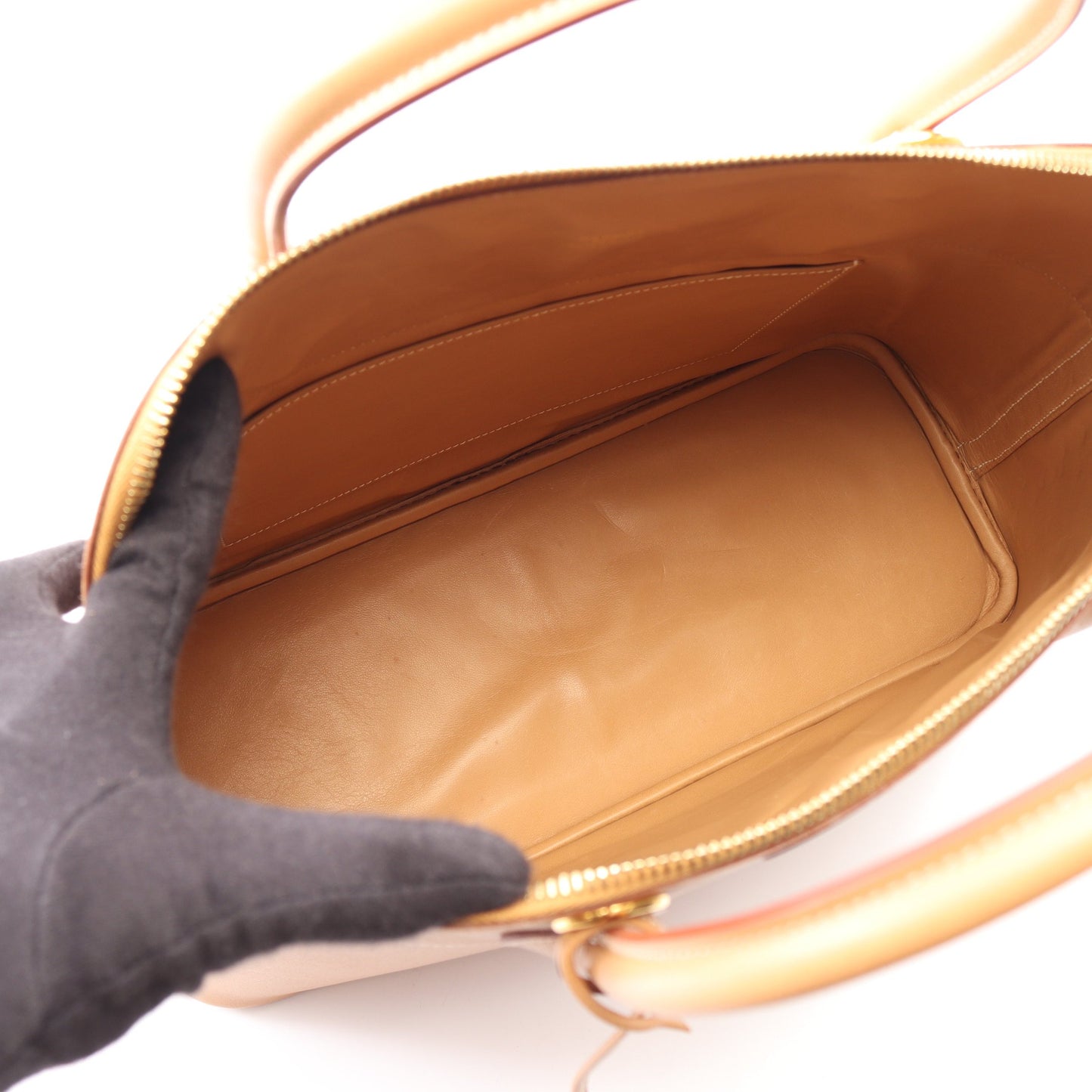 ボリード35 ナチュラル 2WAY ハンドバッグ クシュベル ベージュ ゴールド金具 □B刻印 エルメス バッグ HERMES