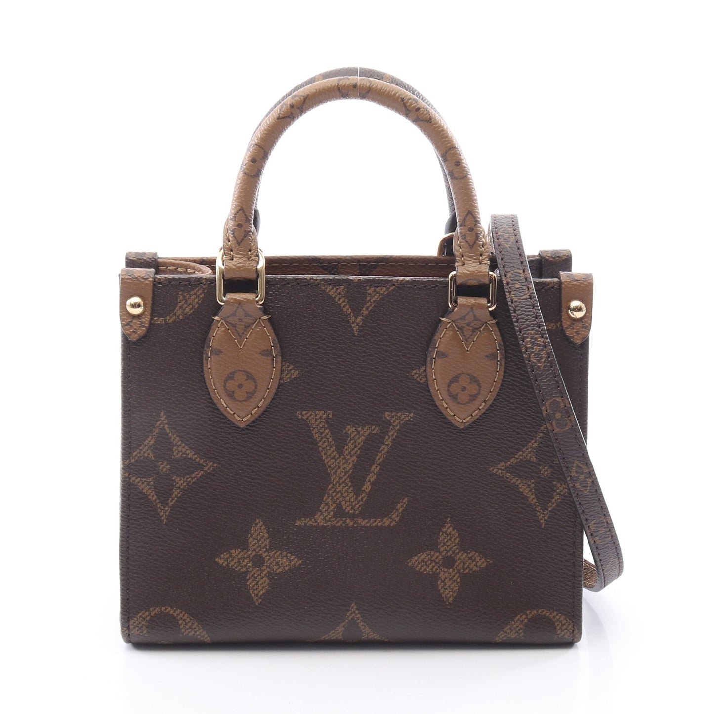 オンザゴーBB モノグラムリバース 2WAY ハンドバッグ PVC レザー ブラウン ライトブラウン ルイヴィトン バッグ LOUIS VUITTON