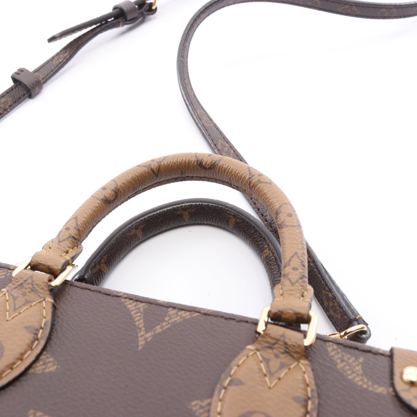 オンザゴーBB モノグラムリバース 2WAY ハンドバッグ PVC レザー ブラウン ライトブラウン ルイヴィトン バッグ LOUIS VUITTON