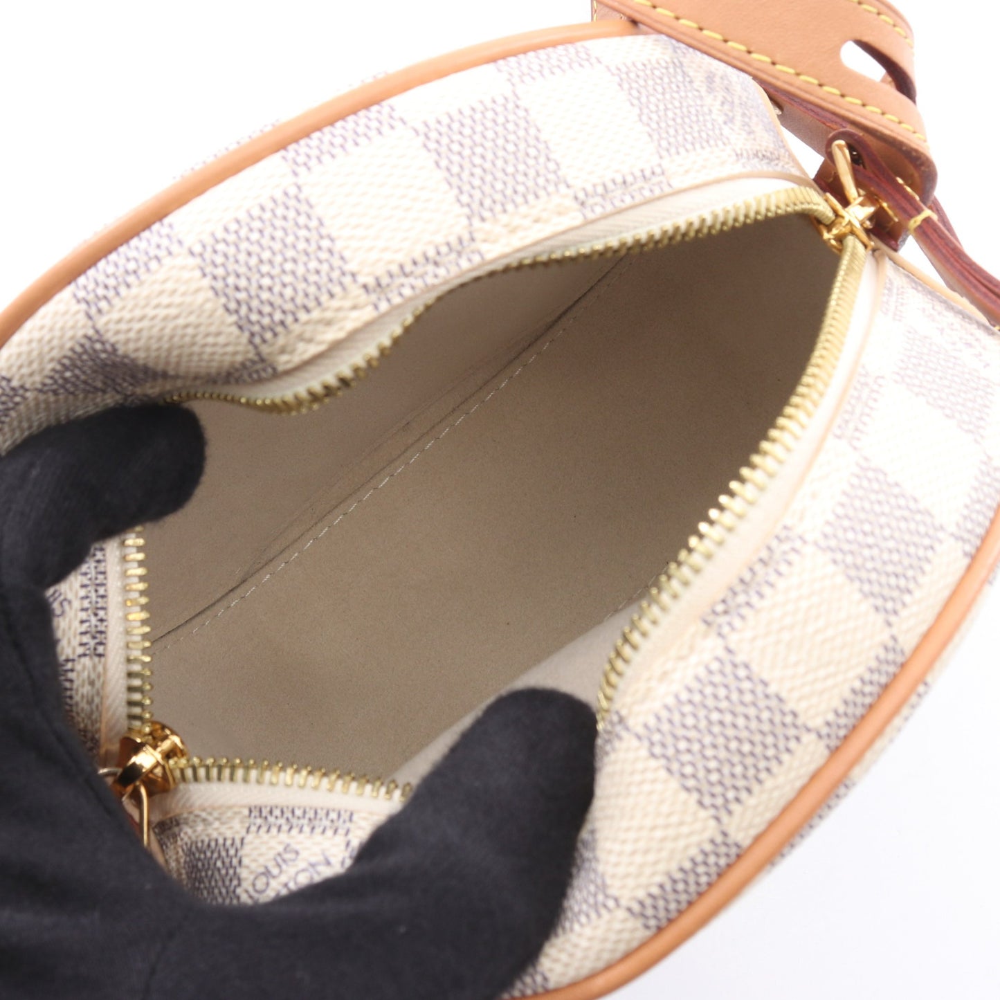 ボワット シャポー スープルPM ダミエアズール ショルダーバッグ PVC レザー ホワイト ルイヴィトン バッグ LOUIS VUITTON