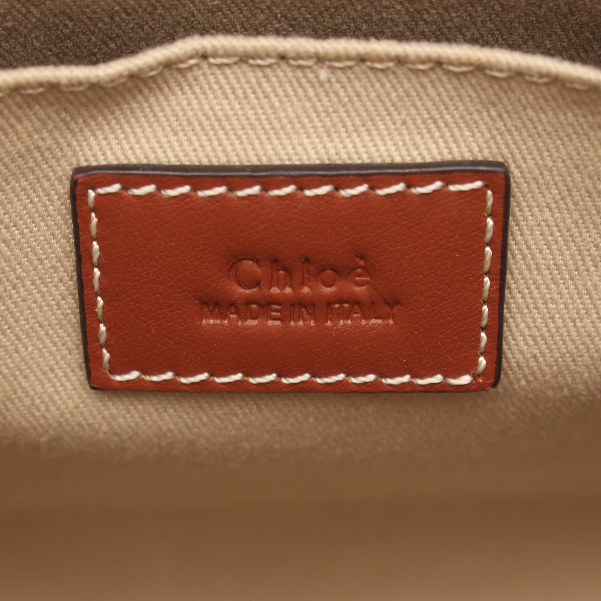 WOODY ウッディ スモール 2WAY ハンドバッグ キャンバス レザー アイボリー ブラウン クロエ バッグ Chloe