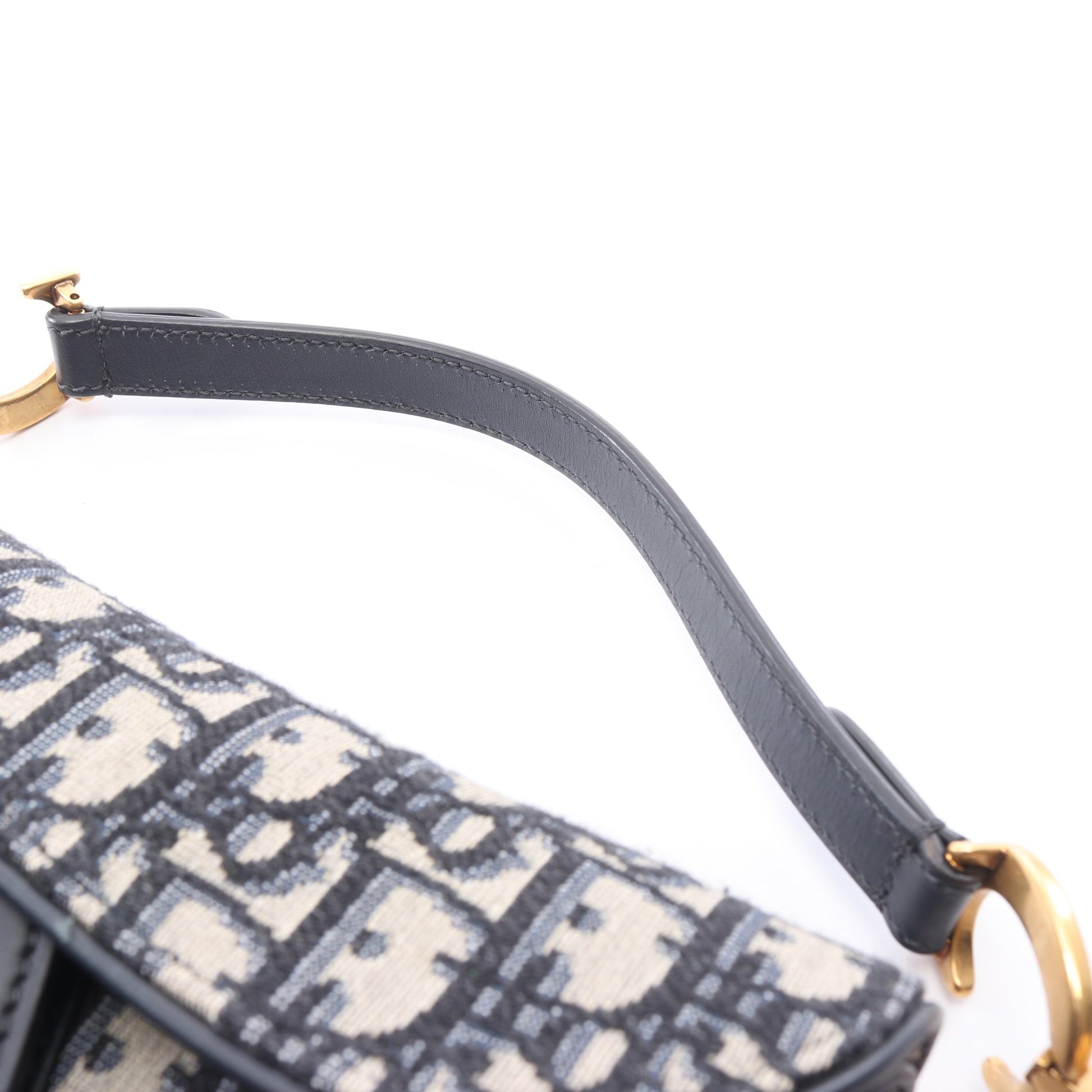 SADDLE サドル オブリーク 2WAY ハンドバッグ キャンバス レザー ネイビー アイボリー クリスチャンディオール バッグ Christian Dior