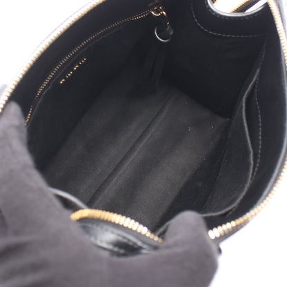 エンボスロゴ 2WAY ハンドバッグ レザー ブラック ミュウミュウ バッグ miu miu