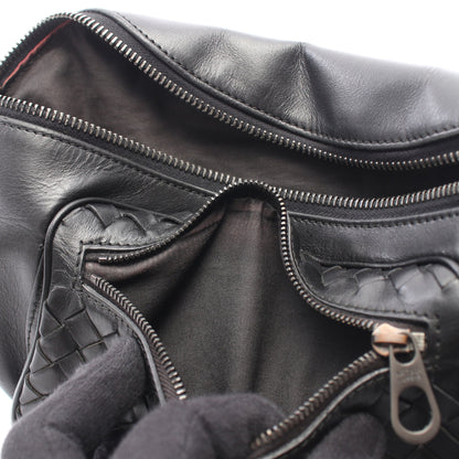 イントレチャート ボディバッグ レザー ブラック ボッテガヴェネタ バッグ BOTTEGA VENETA
