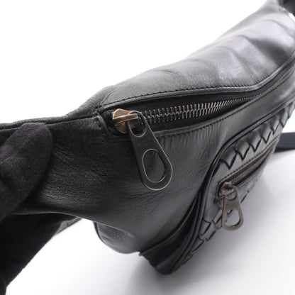 イントレチャート ボディバッグ レザー ブラック ボッテガヴェネタ バッグ BOTTEGA VENETA