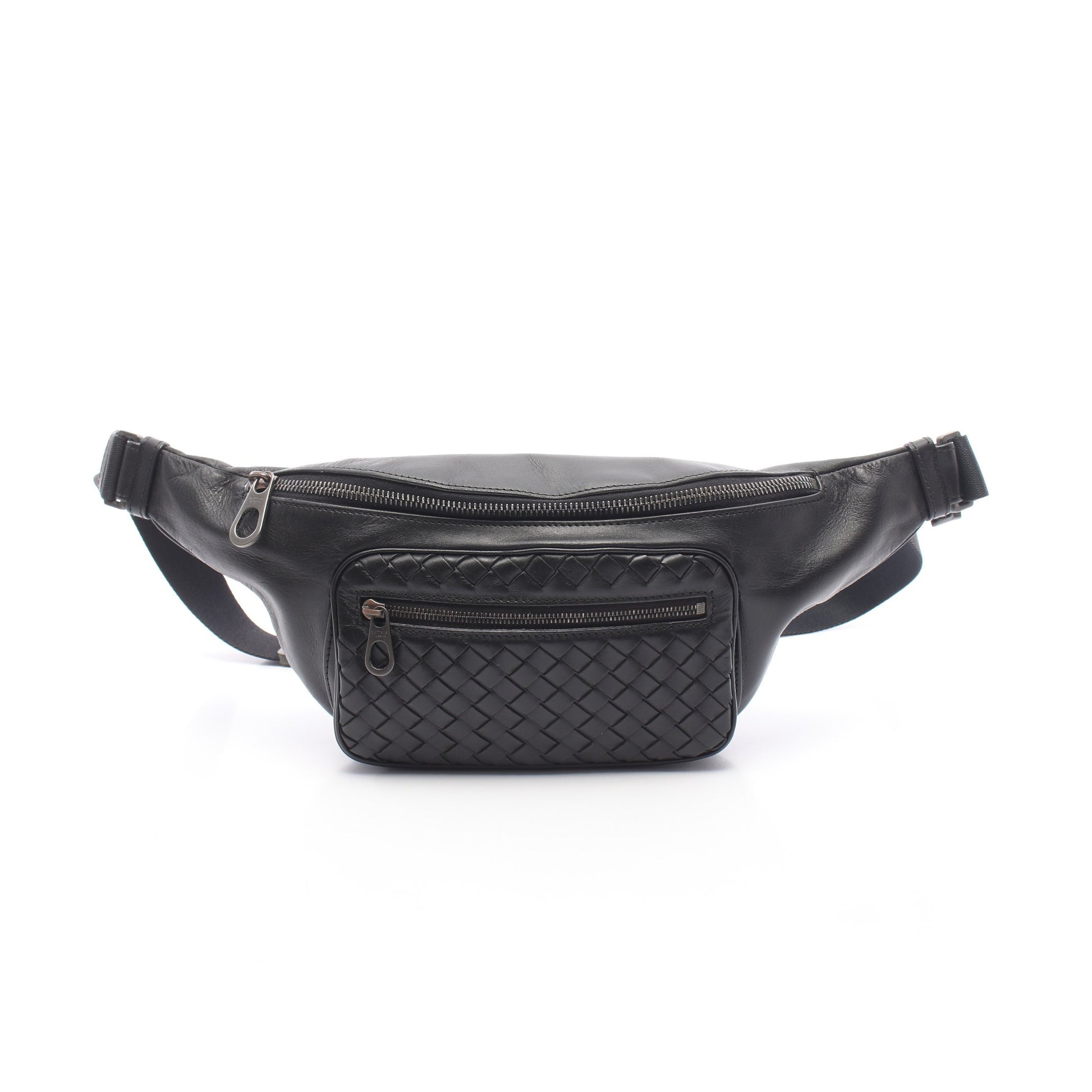 イントレチャート ボディバッグ レザー ブラック ボッテガヴェネタ バッグ BOTTEGA VENETA