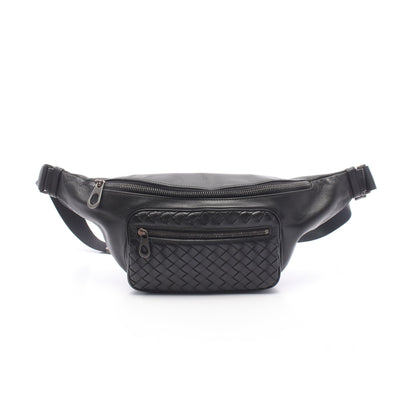 イントレチャート ボディバッグ レザー ブラック ボッテガヴェネタ バッグ BOTTEGA VENETA