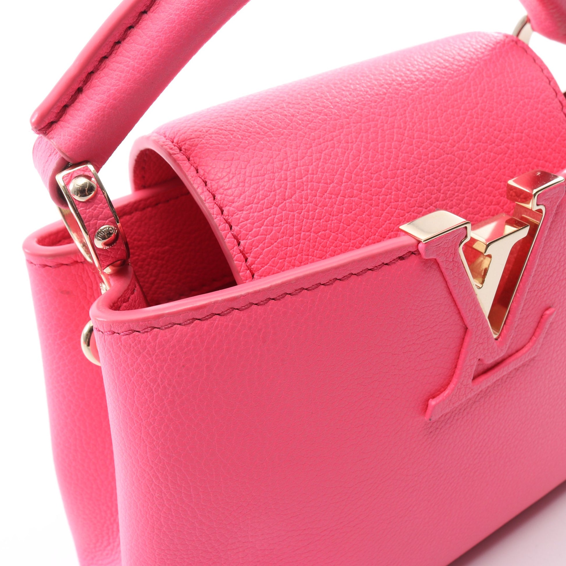 カプシーヌ MINI ネオンピンク 2WAY ハンドバッグ レザー ピンク ルイヴィトン バッグ LOUIS VUITTON