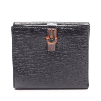 バンブー 二つ折り財布 レザー ブラック グッチ 財布・小物 GUCCI