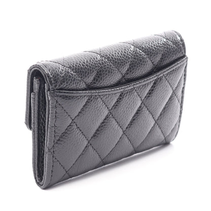 マトラッセ カードケース キャビアスキン ブラック シルバー金具 シャネル 財布・小物 CHANEL