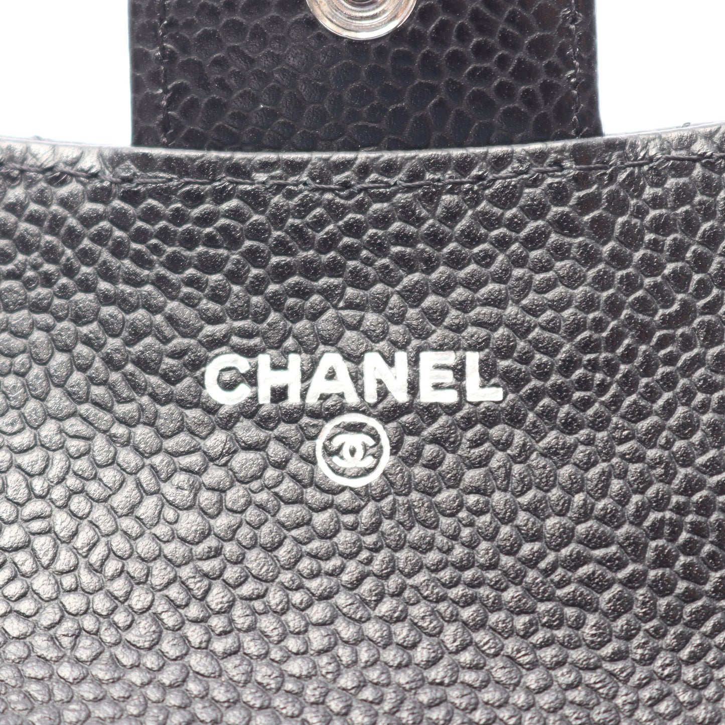 マトラッセ カードケース キャビアスキン ブラック シルバー金具 シャネル 財布・小物 CHANEL