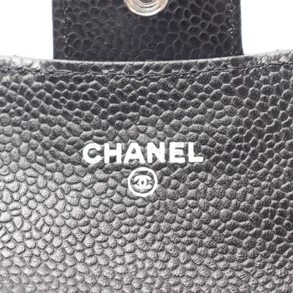 マトラッセ カードケース キャビアスキン ブラック シルバー金具 シャネル 財布・小物 CHANEL