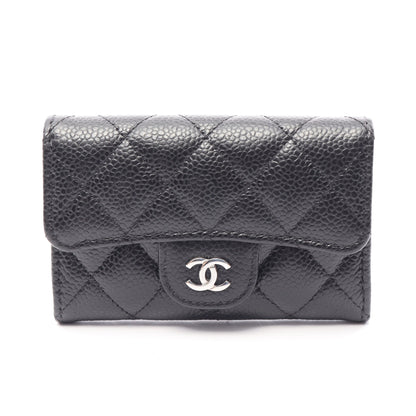 マトラッセ カードケース キャビアスキン ブラック シルバー金具 シャネル 財布・小物 CHANEL