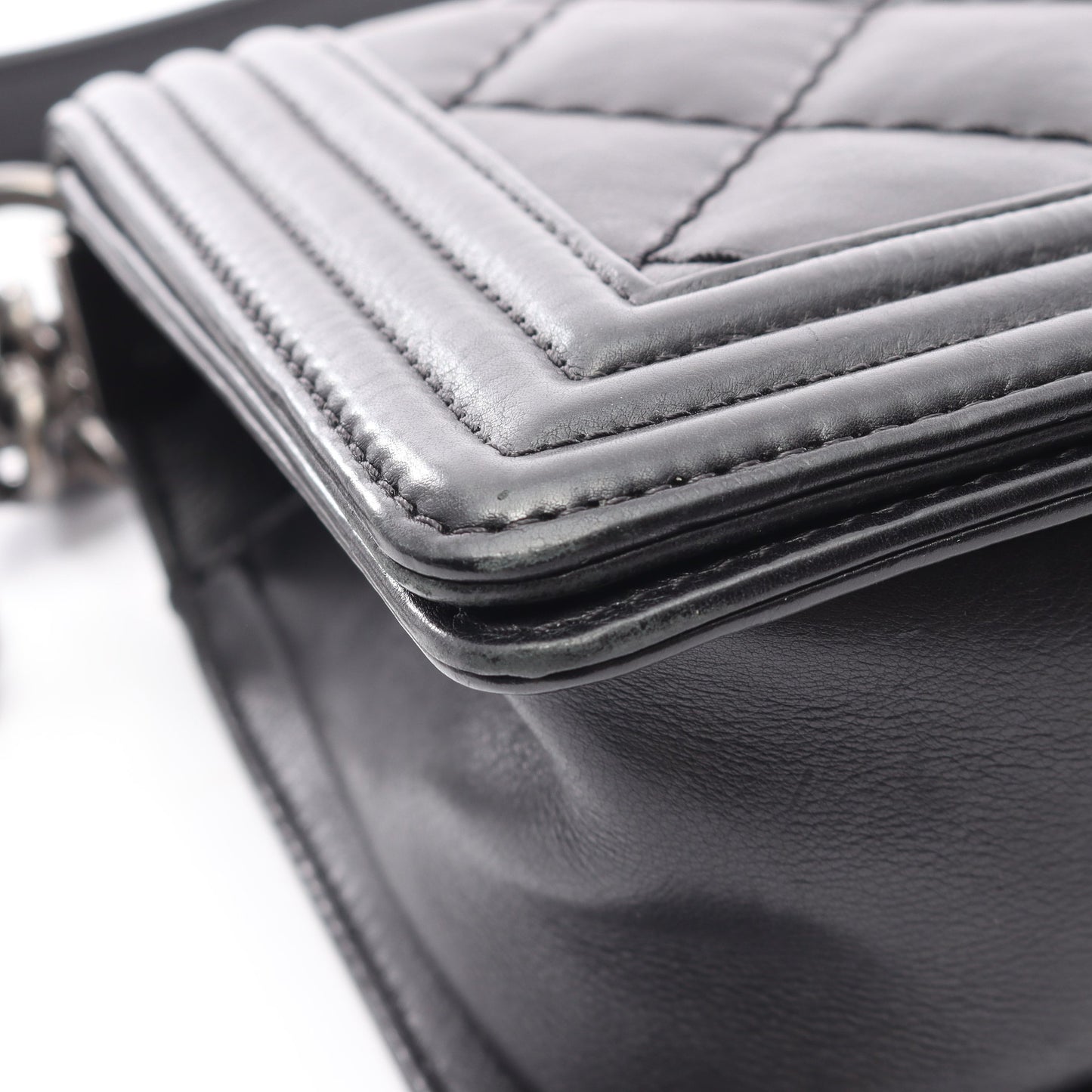 ボーイシャネル チェーンショルダーバッグ ラムスキン ブラック シルバー金具 シャネル バッグ CHANEL