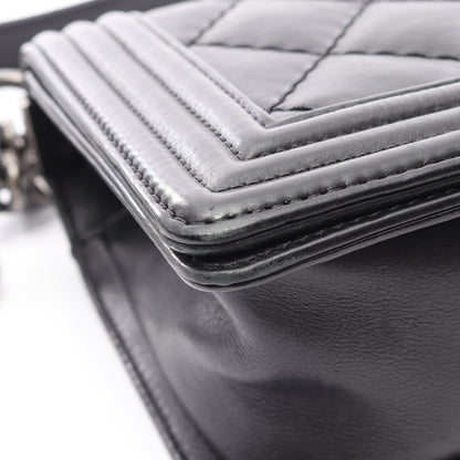 ボーイシャネル チェーンショルダーバッグ ラムスキン ブラック シルバー金具 シャネル バッグ CHANEL