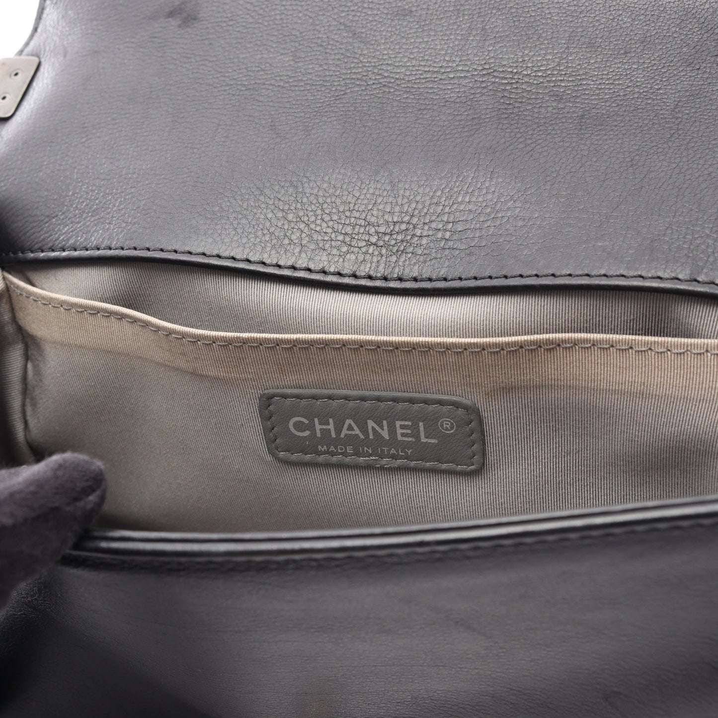 ボーイシャネル チェーンショルダーバッグ ラムスキン ブラック シルバー金具 シャネル バッグ CHANEL
