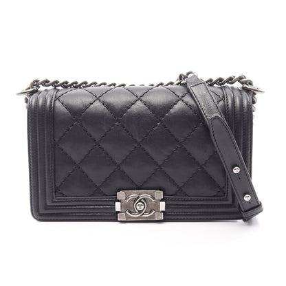 ボーイシャネル チェーンショルダーバッグ ラムスキン ブラック シルバー金具 シャネル バッグ CHANEL