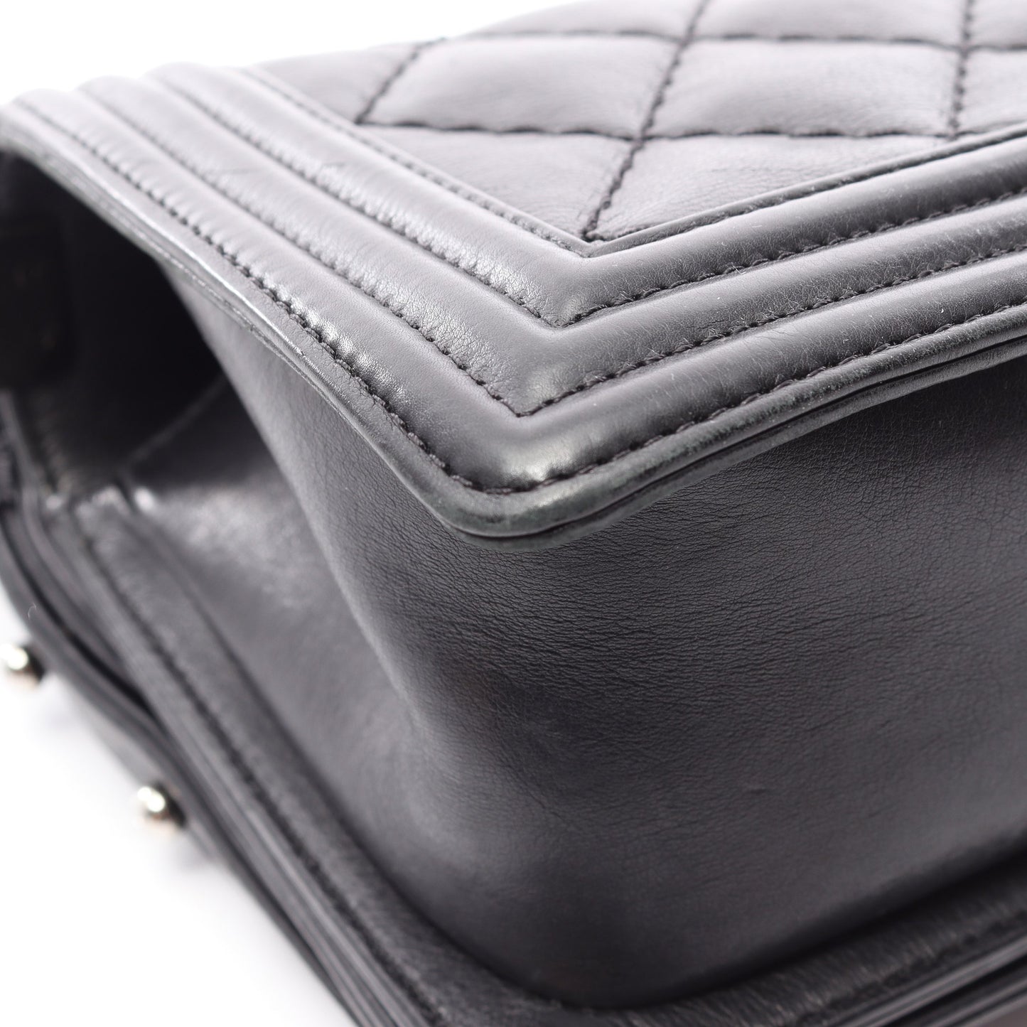 ボーイシャネル チェーンショルダーバッグ ラムスキン ブラック シルバー金具 シャネル バッグ CHANEL