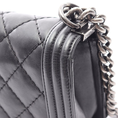 ボーイシャネル チェーンショルダーバッグ ラムスキン ブラック シルバー金具 シャネル バッグ CHANEL