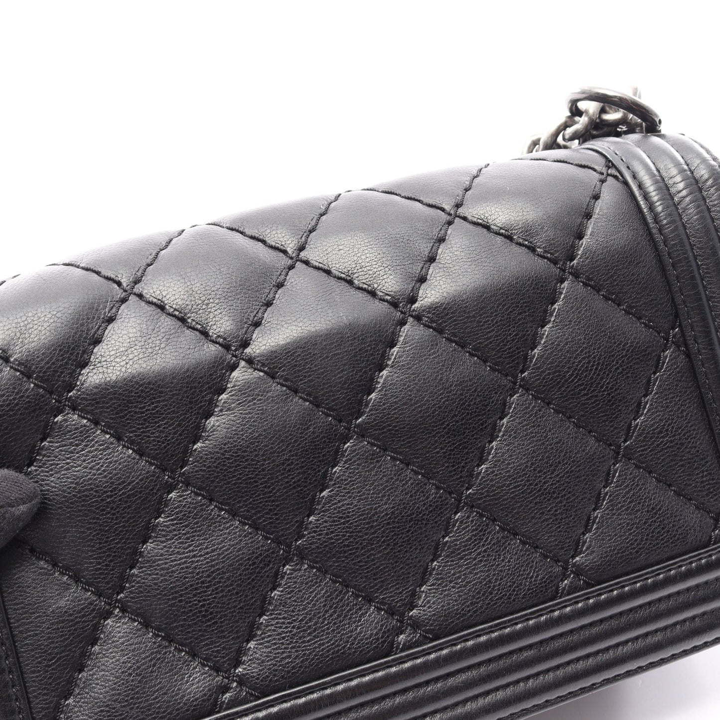 ボーイシャネル チェーンショルダーバッグ ラムスキン ブラック シルバー金具 シャネル バッグ CHANEL