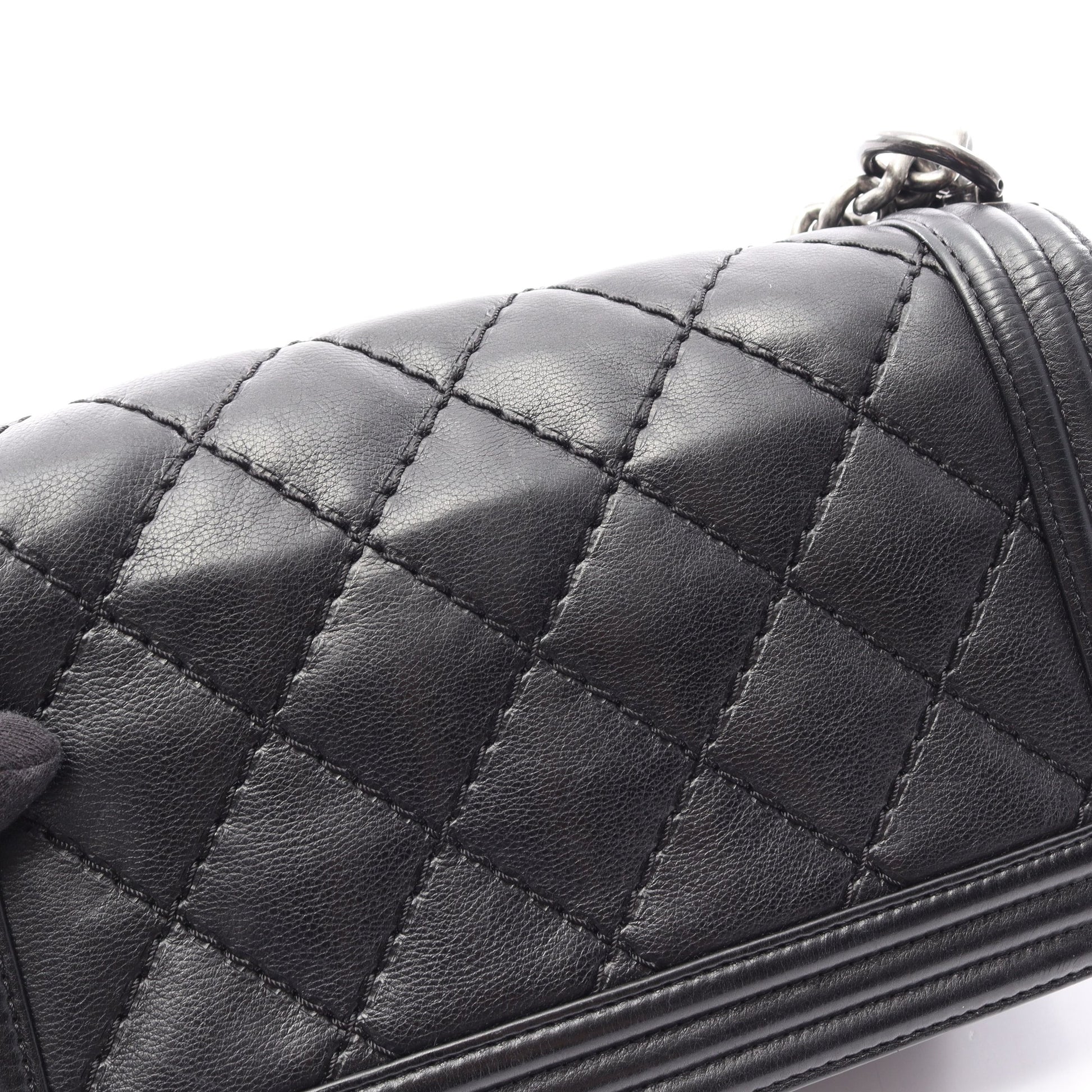 ボーイシャネル チェーンショルダーバッグ ラムスキン ブラック シルバー金具 シャネル バッグ CHANEL