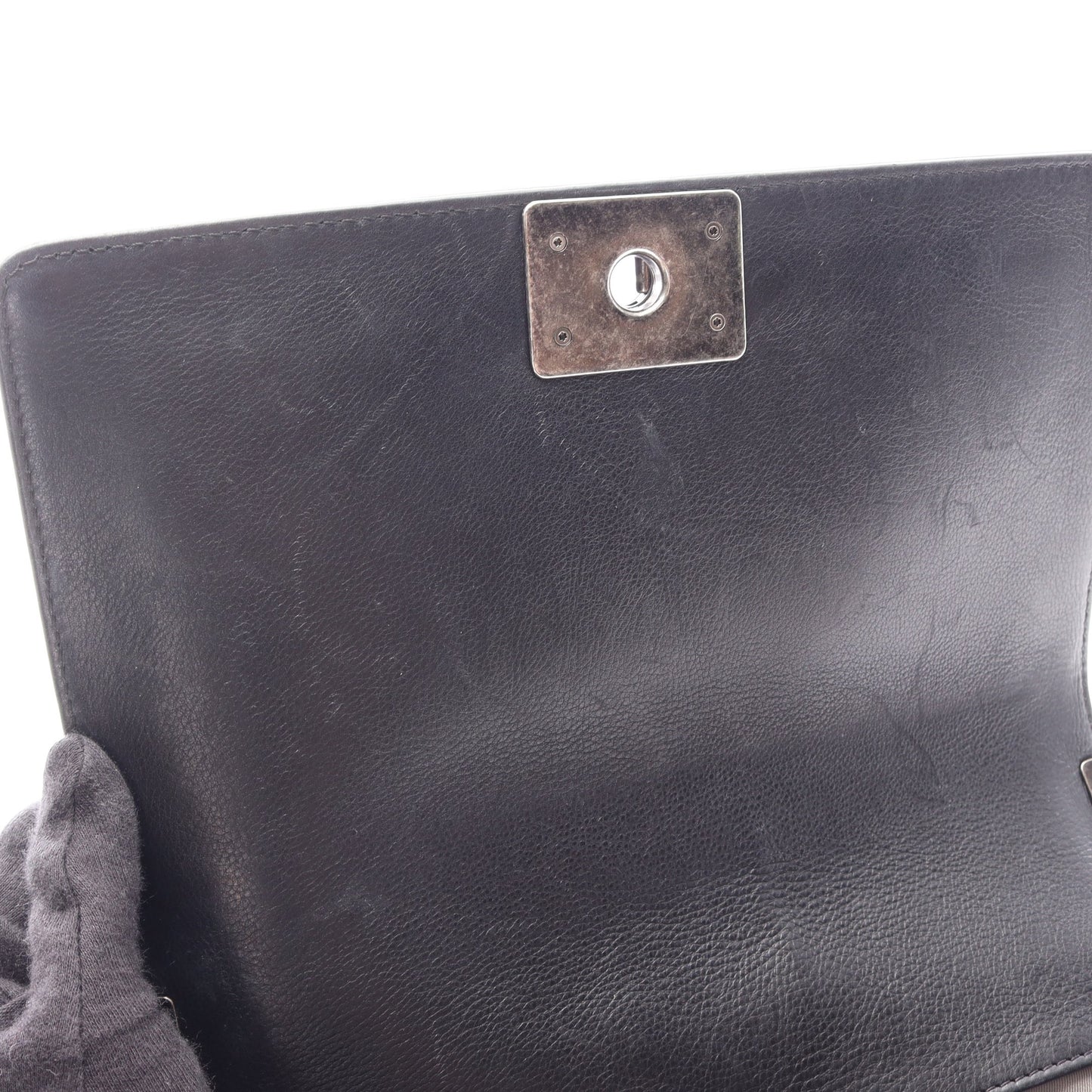 ボーイシャネル チェーンショルダーバッグ ラムスキン ブラック シルバー金具 シャネル バッグ CHANEL