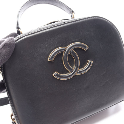 マトラッセ バニティバッグ 2WAY チェーンショルダーバッグ レザー ブラック ゴールド金具 シャネル バッグ CHANEL