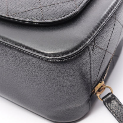 マトラッセ バニティバッグ 2WAY チェーンショルダーバッグ レザー ブラック ゴールド金具 シャネル バッグ CHANEL