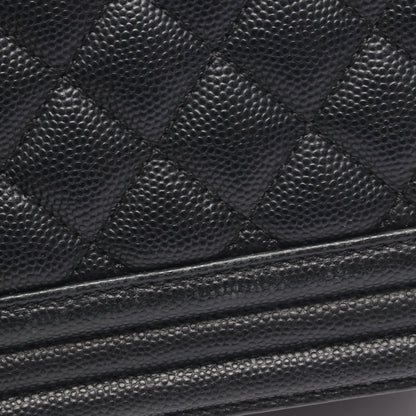 ボーイシャネル スモール チェーンショルダーバッグ キャビアスキン ブラック シルバー金具 シャネル バッグ CHANEL