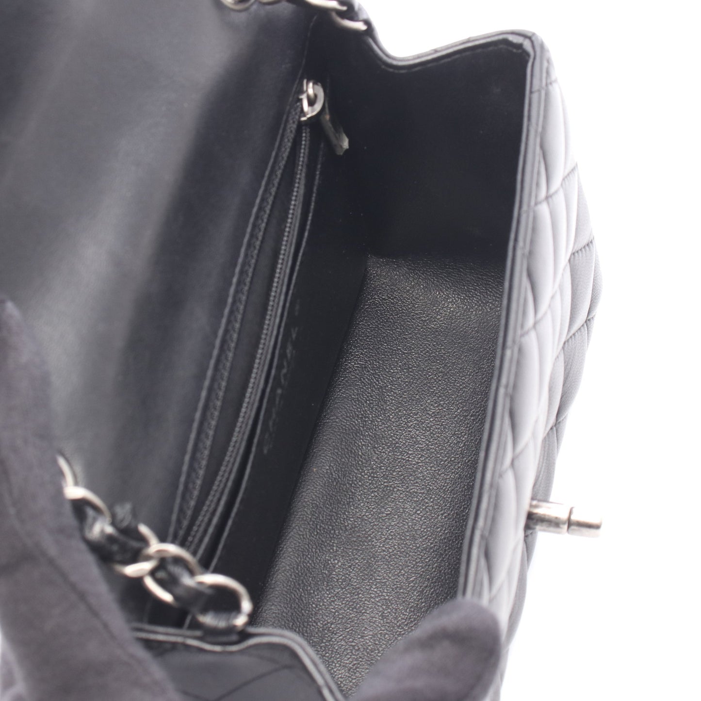 ミニマトラッセ チェーンショルダーバッグ ラムスキン ブラック シルバー金具 シャネル バッグ CHANEL