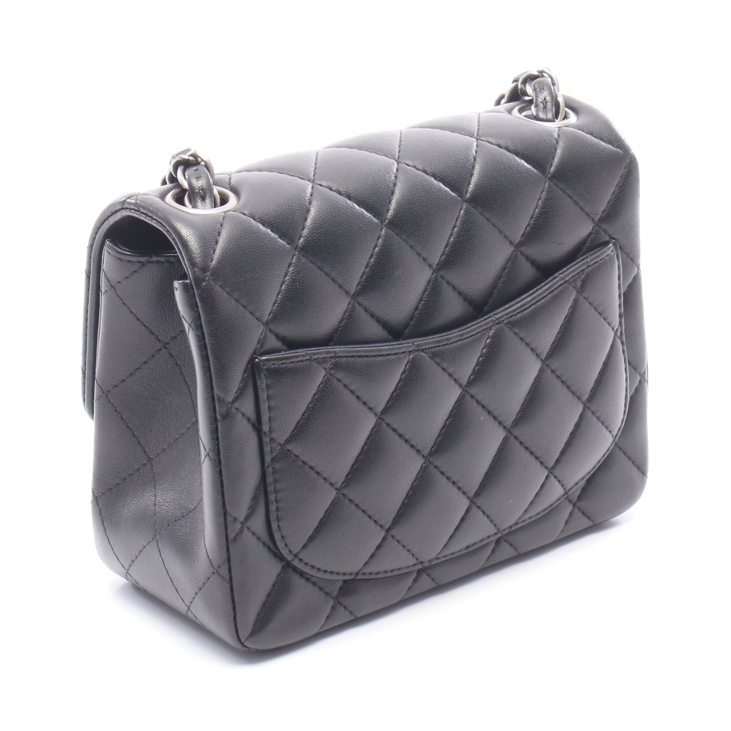 ミニマトラッセ チェーンショルダーバッグ ラムスキン ブラック シルバー金具 シャネル バッグ CHANEL
