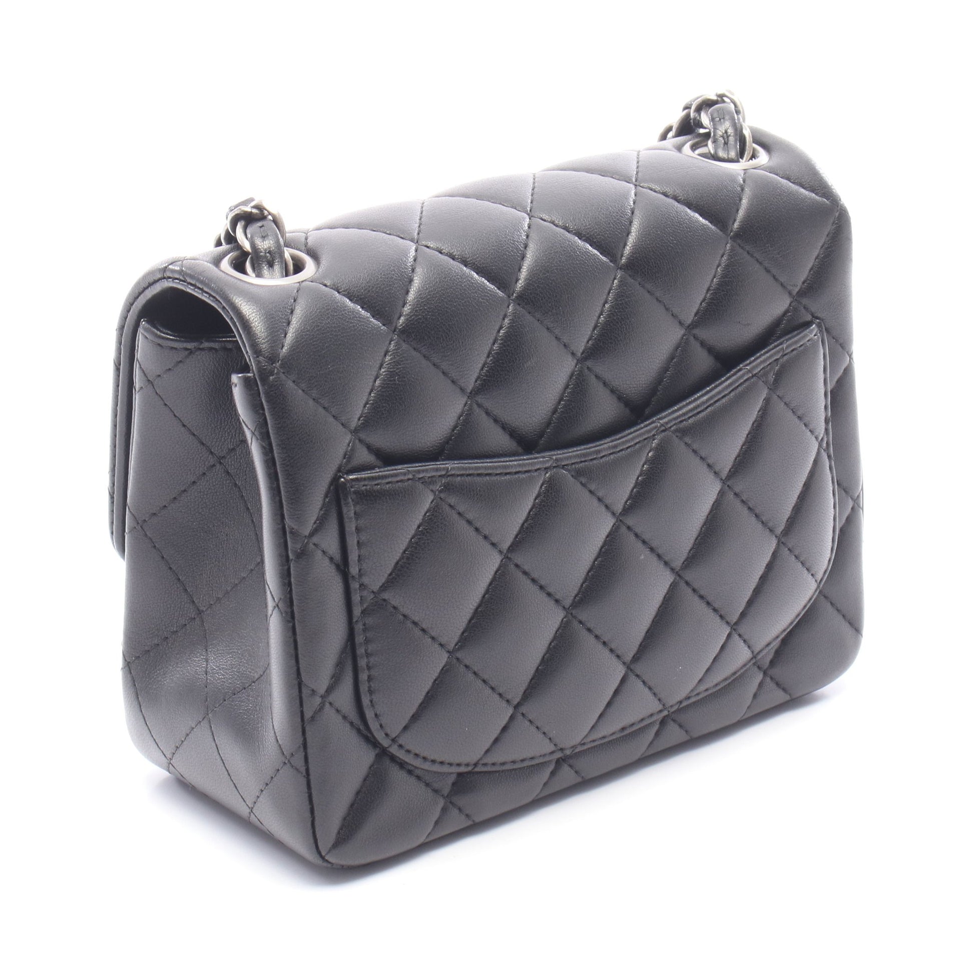 ミニマトラッセ チェーンショルダーバッグ ラムスキン ブラック シルバー金具 シャネル バッグ CHANEL
