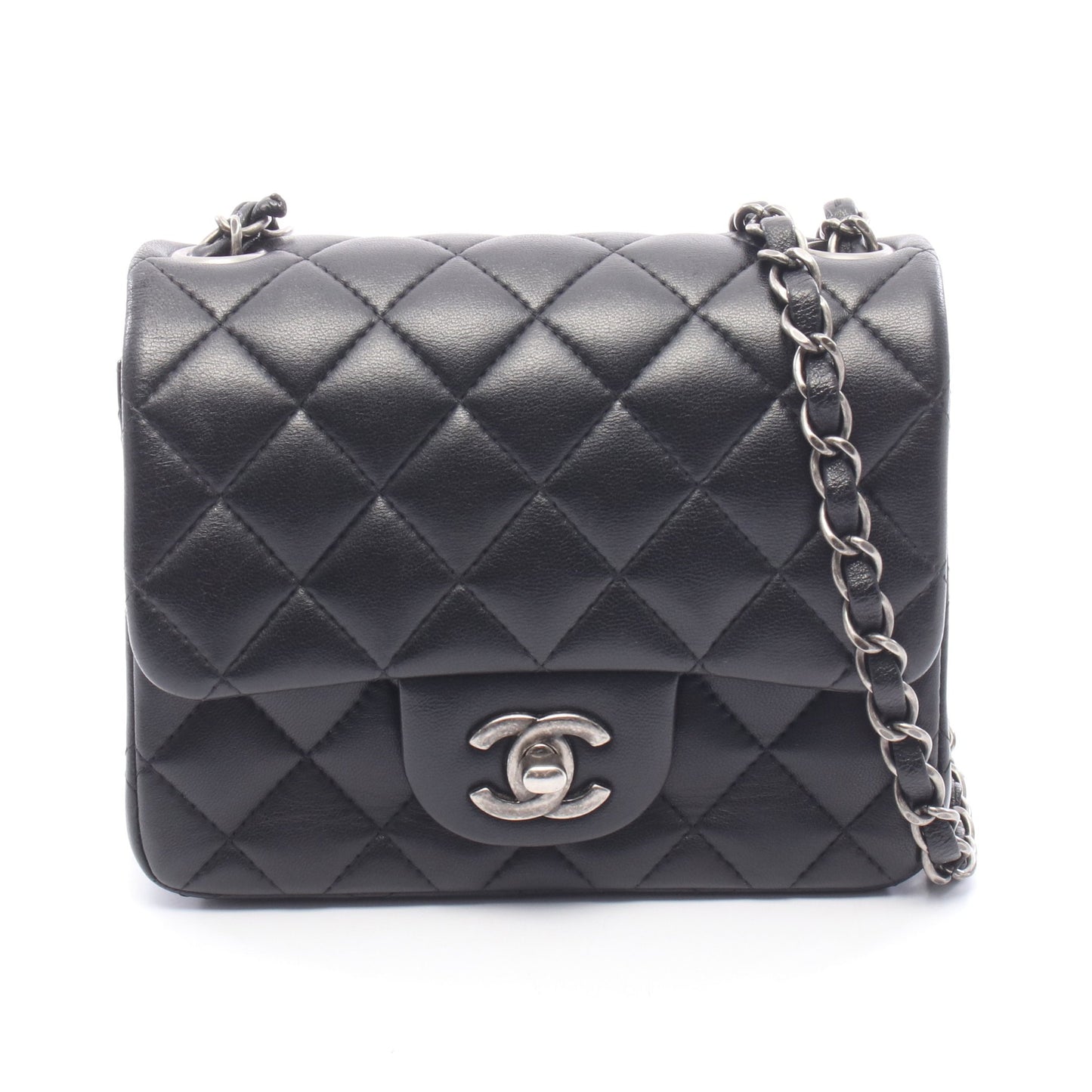 ミニマトラッセ チェーンショルダーバッグ ラムスキン ブラック シルバー金具 シャネル バッグ CHANEL