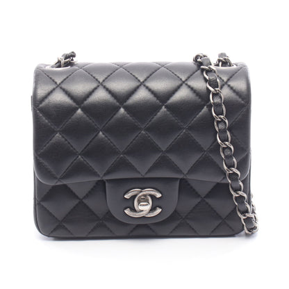 ミニマトラッセ チェーンショルダーバッグ ラムスキン ブラック シルバー金具 シャネル バッグ CHANEL